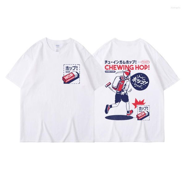 T-shirts pour hommes T-shirt en coton d'été Hommes Fashion Street Fun Imprimé T-shirt à manches courtes Hip-Hop Casual Kaki Noir