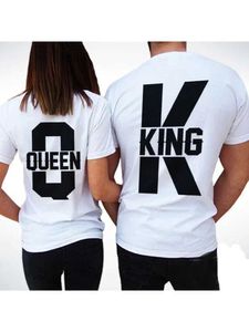 T-shirts T-shirts Heren Summer Paar T-shirt Outfits King en Queen Graphic Print Short Sleeve Fashion Casual Lover kleding T-Shirt Lover Clothingl2405