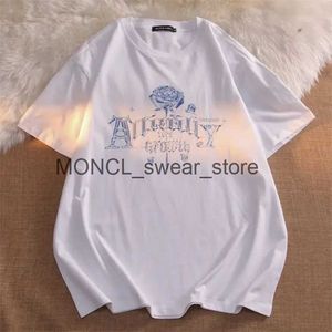 T-shirts hommes Été Creative Ice Sculpture Rose T-shirt à manches courtes Hommes et femmes Ins Mode Lâche Casual Couple Demi-manche TopH2421