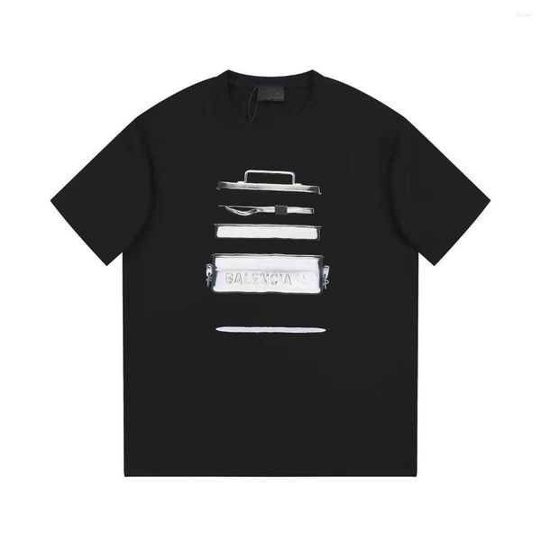 Camisetas de hombre Cubiertos de verano Caja de hierro Letras de goma sueltas Logotipo de manga corta Hip-hop Camiseta deportiva de algodón unisex