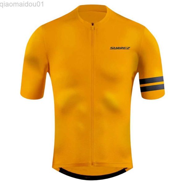 T-shirts pour hommes Cyclisme d'été Maillots à manches courtes jaunes pour hommes Ropa Ciclismo Maillot Hombre VTT T-shirts Sportswear Hauts respirants L230713