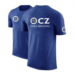 T-shirts pour hommes été CZ Logo chemise en coton imprimé Ceska Zbrojovka col rond sport décontracté classique ordinaire T-shirt à manches courtes