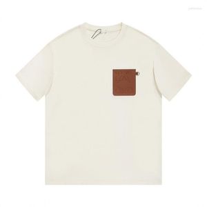 Camisetas para hombres Diseñador de verano Camisa para hombre de gama alta Cómodo cuello redondo Algodón Lujo Tamaño grande Blanco y negro
