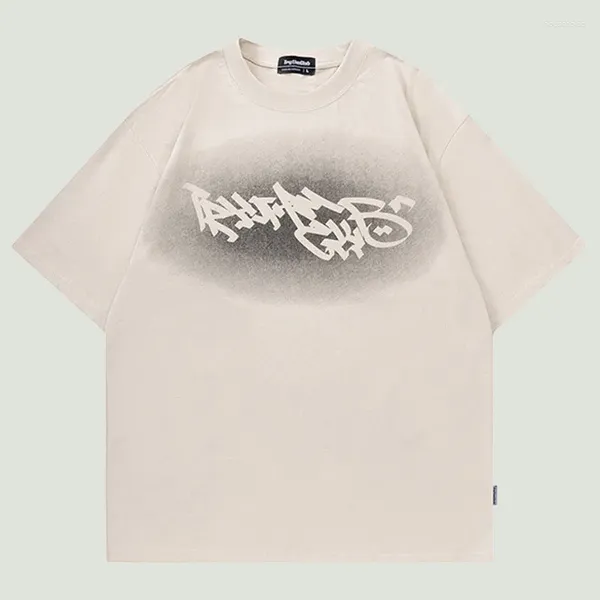 T-shirts pour hommes Summer Double Face Lettre Imprimer Coton Hommes Streetwear Hip Hop Harajuku Casual Lâche O-Cou T-shirt à manches courtes Unisexe