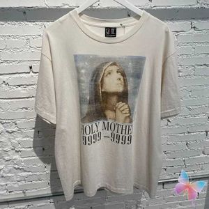 Heren T-shirts Zomer Mode Katoen Saint Michael T-shirts Letter Print Maagd Maria Portret Korte Mouw Losse T-shirt Mannen Vrouwen Kleding Tops J240322