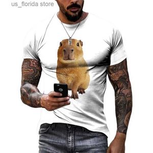 T-shirts pour hommes Mode d'été 3D Funny Capybara Graphic T-shirts Hommes Hip Hop Strt Style Tendance Ts Personnalité Casual Imprimé Animal Tops Y240314
