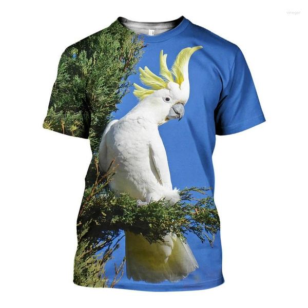 T-shirts pour hommes Mode d'été Animal Perroquet T-shirts Hommes Casual Couleurs vives Imprimé Chemise surdimensionnée Personnalité Tendance Streetwear Tees Tops