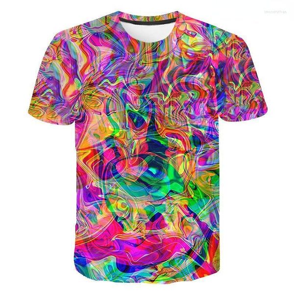T-shirts pour hommes Mode d'été Art Couleur Graffiti 3D T-shirts Garçon Fille Enfants Casual Hommes Femmes Enfants Imprimé T-shirt Cool Tops TeeMen's Imon