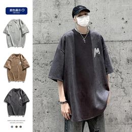 Camisetas para hombres Summer Fashion Fashion Suede Camiseta de manga corta Camiseta Trendy STRING ROD RODUCH ESTRA