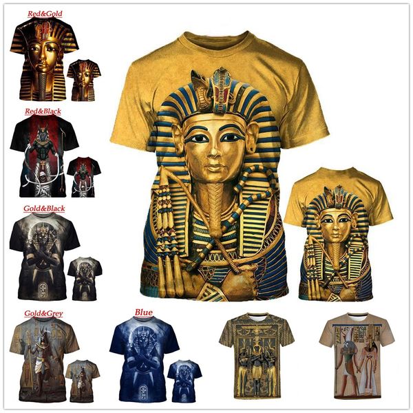 T-shirts pour hommes Mode d'été Casual Impression 3D Style rétro Pharaon égyptien T-shirt à manches courtes Haut à col rond pour hommes Séchage rapide 230406