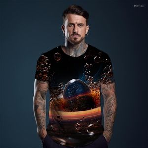 T-shirts pour hommes été mode décontracté T-shirt à manches courtes Mars impression 3d rafraîchissant et confortable grande taille hauts