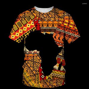 T-shirts voor heren Zomer Mode Economy Korte mouwen Afrikaanse Folk Patchwork 3D-printing Straatkleding Gepersonaliseerd
