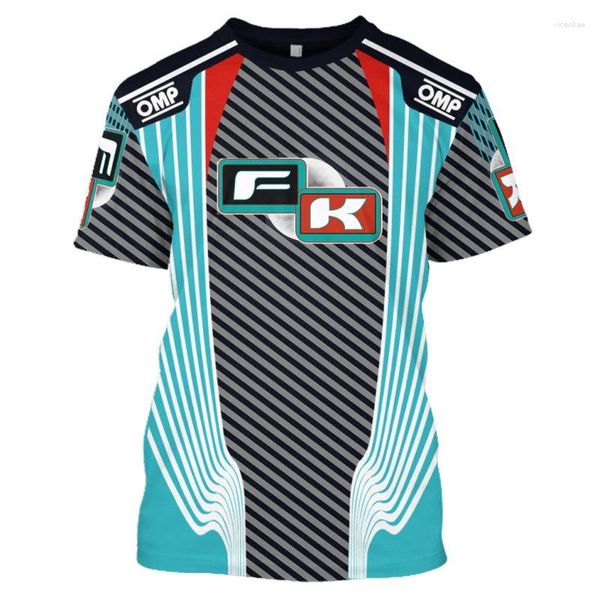 T-shirts pour hommes Mode d'été Kart Racing 3D Vêtements de sport imprimés Col rond Chemise à manches courtes Casual