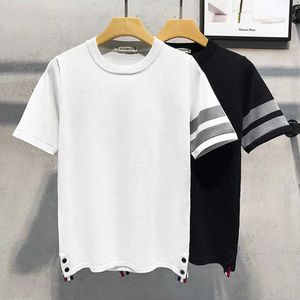 T-shirts voor heren Summer Fashion Men Kleding Punk Style Male retro T-shirt O-hals Korte mouwen met gestreepte trim Comfortabele eenvoudige dunne T-shirts Y2302