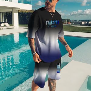 T-shirts voor heren Summer Fashion Heren Casual Beach Shorts Heren Set 3D-print O-Neck Top Oversized T-Shirt Sportswear 2 stuks 230311