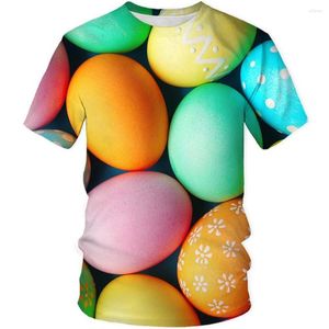 T-shirts pour hommes mode d'été hommes / femmes chemise 3D oeuf de Pâques impression T-Shirt homme à manches courtes Style Harajuku T-shirt Streetwear vêtements hauts