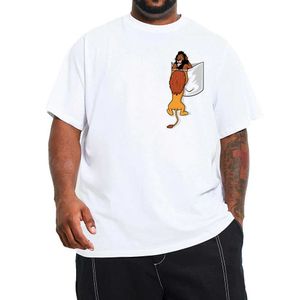 T-shirts masculins Mode d'été Mens super grand t-shirt précipite de conception de poche Lion King Print plus taille T-shirt Street Street top of the Line Mens T-shirt Q240521