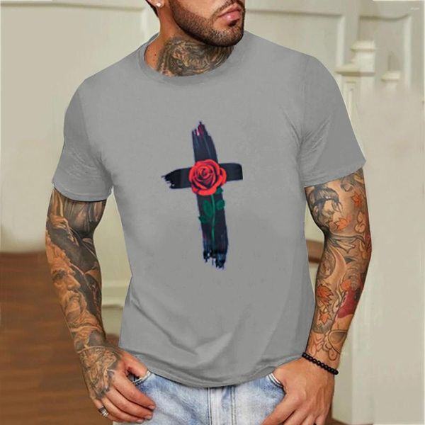 T-shirts pour hommes T-shirts à la mode d'été Chemise à imprimé floral T-shirt à col rond T-shirt à manches courtes Hommes Confortable Ropa Hombre Tenues