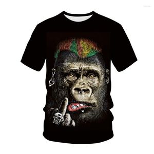 Heren t shirts zomer modieuze en comfortabele dames hiphop street t-shirts 3D printing chimpansee kleding dierenmode