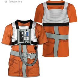 Camisetas para hombres Bombero de verano para hombre camiseta O-cuello uniformes de cosplay ropa para hombre 3D impreso de gran tamaño de algodón de gran tamaño Hip Hop Tops Y240315