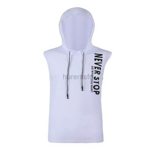 T-shirts masculins Summer Fitness Verte sans manches extérieures Top Sans manche personnalisé T-shirt Sports T-shirt Sports Runchable Running Tops 2445