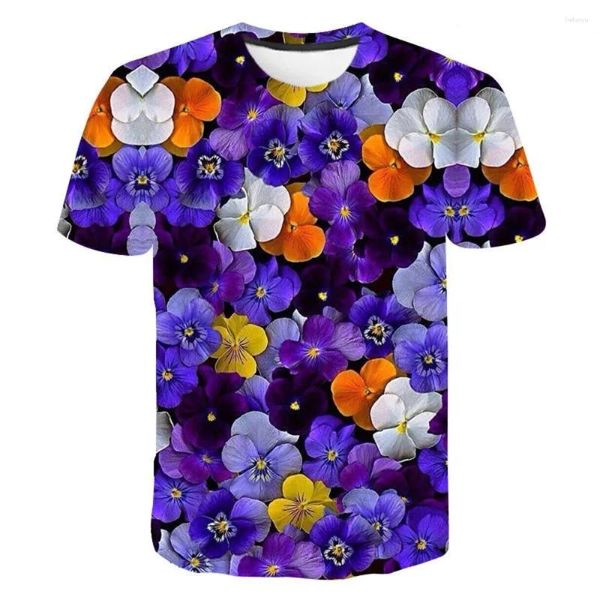 T-shirts pour hommes Été Fleur Streetwear Mode T-shirt Garçon Fille Enfants 3D Imprimé Casual Manches Courtes Hommes Femmes Enfants Cool Tops Tee