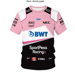 Camisetas para hombre Camisetas de Fórmula Uno de verano Force India Team Race Point Moment Manga corta para hombre Deportes extremos al aire libre Camiseta informal de gran tamaño