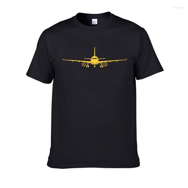 Camisetas de hombre verano divertido estampado de aviones hombres cuello redondo manga corta algodón 2023