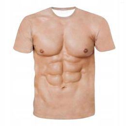 T-shirts pour hommes été drôle Muscles humains impression 3D à manches courtes dessin animé Anime garçon filles T-Shirts tenue parent-enfant confortable haut décontracté