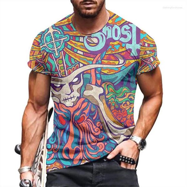 Camisetas para hombres Camisetas de banda fantasma de verano Ropa informal con impresión 3D Hombres Mujeres Hip Hop Moda Camisa de manga corta de gran tamaño Camisetas para niños Tops Ropa