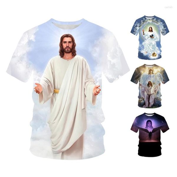 Camisetas de los hombres Verano Dios Cristiano Jesús Amantes Moda Cuello Redondo Manga Corta Camiseta
