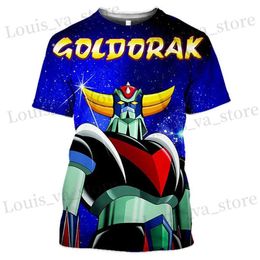 T-shirts masculins Summer Golorak T-shirts anime UFO Robot Grendizer 3D Print Strtwear Men Femmes Fashion Casual Oversize T-shirt Kids Ts Tops T240419