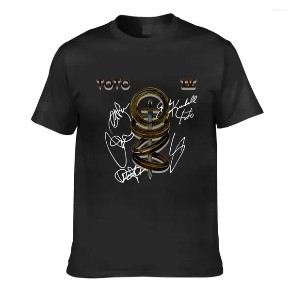 T-shirts pour hommes été graphique Toto bande signé Logo hommes à manches courtes mode imprime couverture en coton noir taille S 3Xl