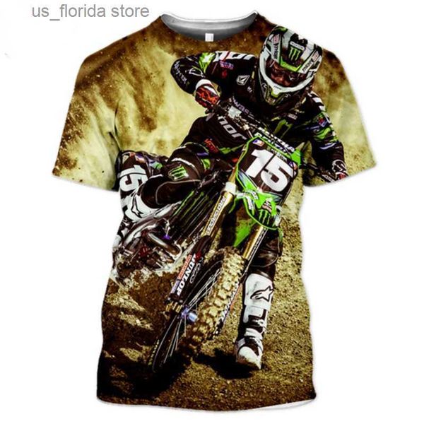 Camisetas para hombres Verano Gulf Biker Camiseta para hombres Ropa Motocross Racing 3D Impreso Tops Cool Girl Casual Short Slve Fashion Strtwear T Y240321