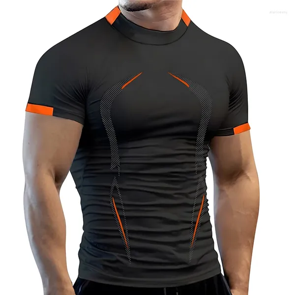 T-shirts pour hommes T-shirt de gymnastique d'été Sport hommes séchage rapide course homme t-shirts d'entraînement Fitness hauts surdimensionnés à manches courtes T-shirt vêtements