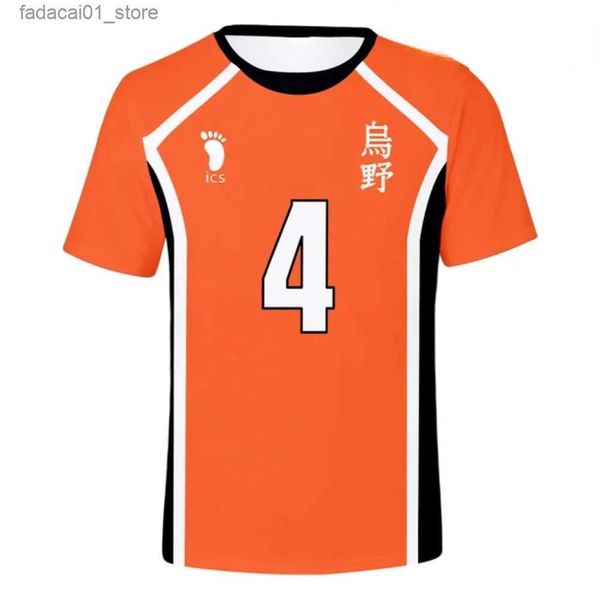 T-shirts masculins Summer Haikyuu à manches courtes Top Mens 3D T-shirt Volleyball Team Training Training Training Womens Casual Imprime T-shirtq240426