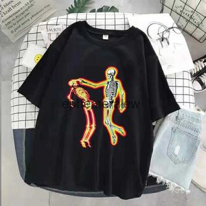 T-shirts masculins Summer harajuku goth y2k t-shirt surdimensionné crâne imprimer les années 90