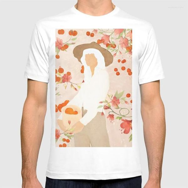 Camisetas de hombre Camisa de cosecha de verano Primavera Árbol Naranja Mujer Fruta Granja Arte moderno Naturaleza