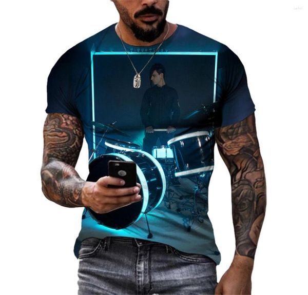 Camisetas para Hombre Verano Hip-Hop Color Drum Kit Camiseta Impresa En 3D Fiesta Tamaño Grande Manga Corta Ropa Cómoda De Secado Rápido Premium