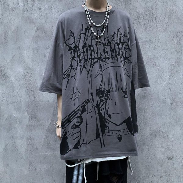 Camisetas para hombre, camiseta de manga corta con estampado de hip-hop de verano, camiseta holgada de talla grande Harajuku, ropa para hombre S-5xl