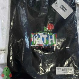 Heren T-shirts Zomer Hiphop Kith Red Rose Box Floral Print Men Women T-shirt T230512