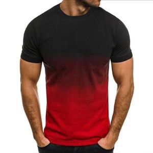 T-shirts voor heren zomer hete heren dunne losse korte mouw heren mode gradient series tieners 3D geprinte ronde kraag t-shirt groot g230309