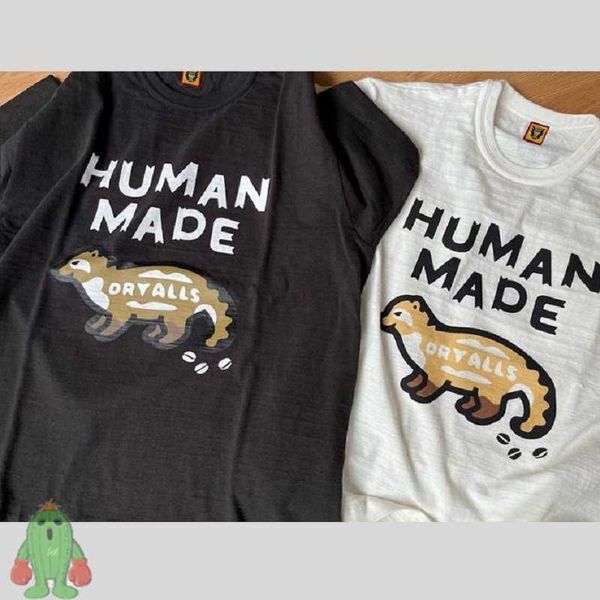 T-shirts pour hommes été homme fait t-shirt civette caca café dessin animé chat motif à manches courtes t-shirts G230202