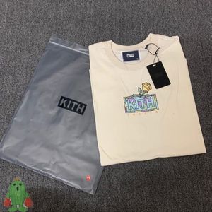 Mannen T-Shirts Zomer KITH T-shirts Geel Rose DOOS Bloemenprint T-shirt Paar Mode Jurk Kleding 230606