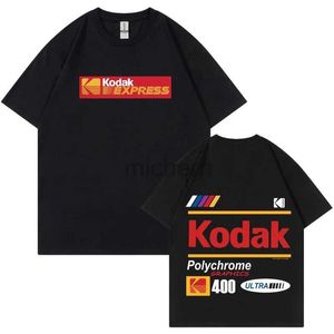 T-shirts masculins T-shirt Kodak Cotton T-shirt Womens Casual Top Printing Simple Style Design à manches courtes Womens Womens Plus Size D240509