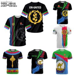 T-shirts masculins T-shirt pour hommes 3D Mens avec motif de drapeau érythréen