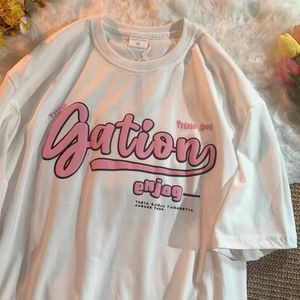 Heren T-shirts Zomerletters T-shirt met korte mouwen voor mannen en vrouwen losse Japanse paar outfit ins harajuku oversized t-shirt 230613