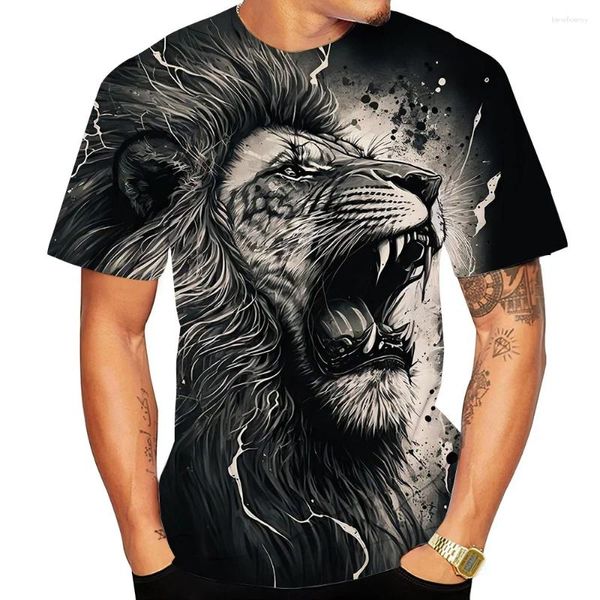 T-shirts pour hommes T-shirt Men de lion d'été T-shirt 3D CARBRES DE TOP LOBTÉ