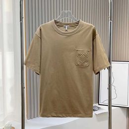 T-shirts pour hommes Summer Loewee Tshirt High Version Lowe Brand Designer manches courtes et col rond pur coton mat porter confort Lowewe Top