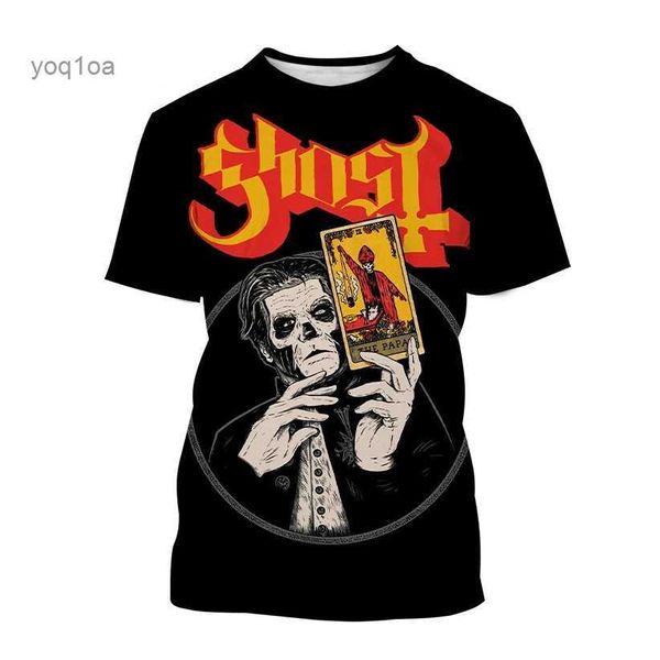 T-shirts pour hommes Summer Male Ghost Band Horreur 3D T-shirt imprimé Mode Fun Hip Hop Personnalité Street Baggy Plus Taille O Cou Top à manches courtes